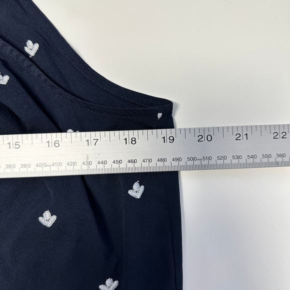 LOFT Navy Flower Embroidered Halter Peplum Top, Size‎ Small - Picture 5 of 6